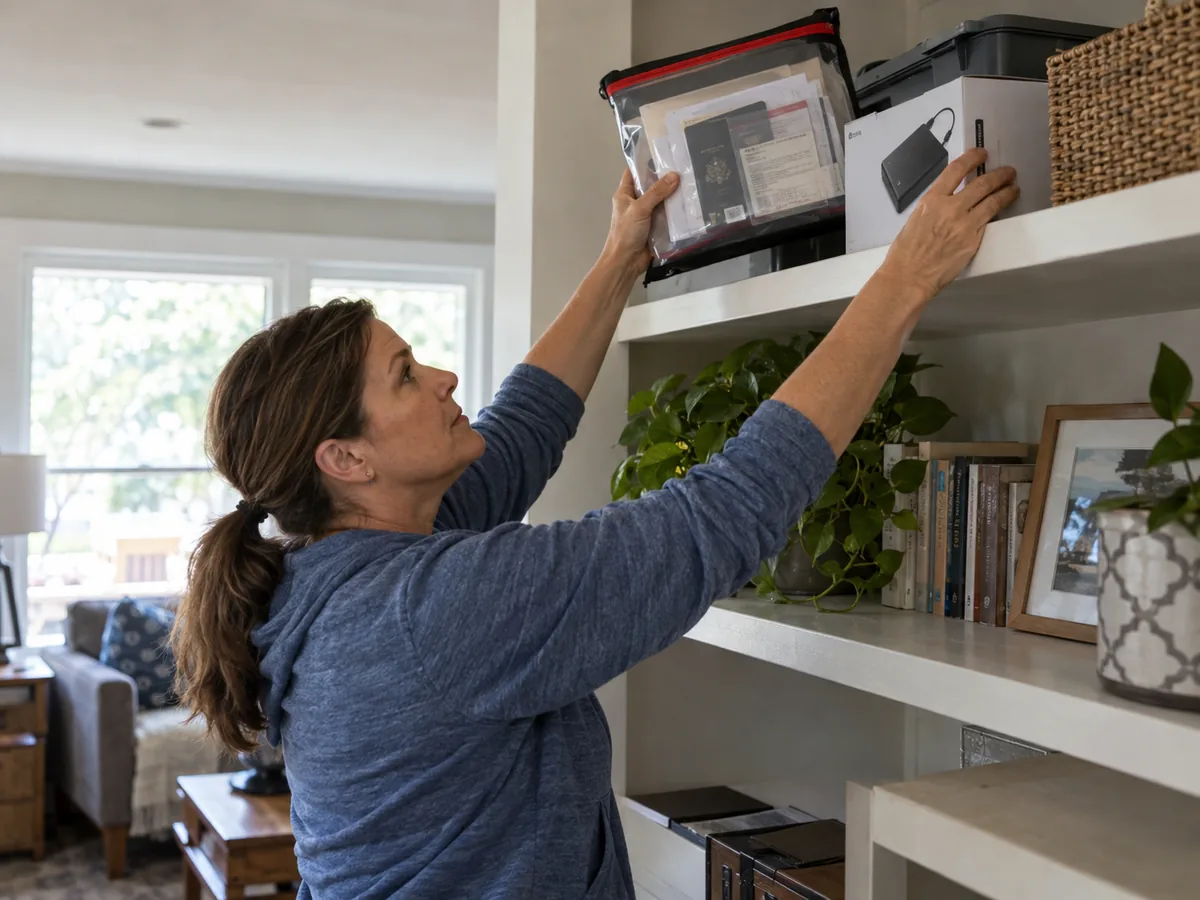 Keeping important papers and electronics above potential floodwater
