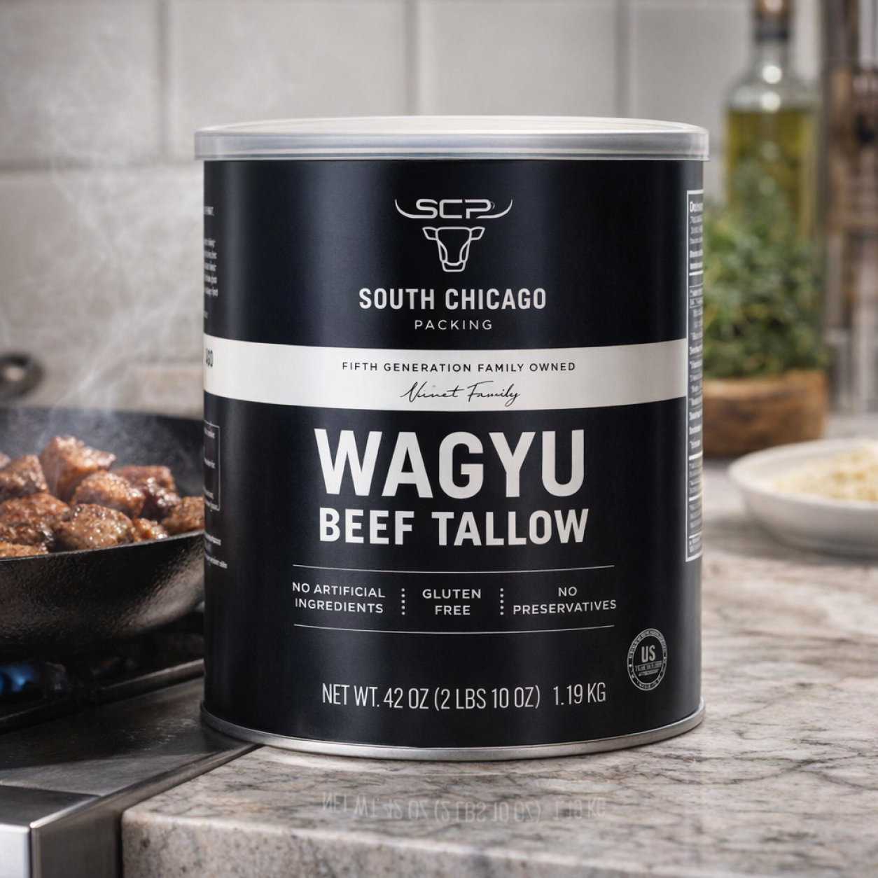 South Chicago Packing 100% Pure Wagyu Beef Tallow, 42 Ounces – Paleo & Keto Friendly Cooking Fat