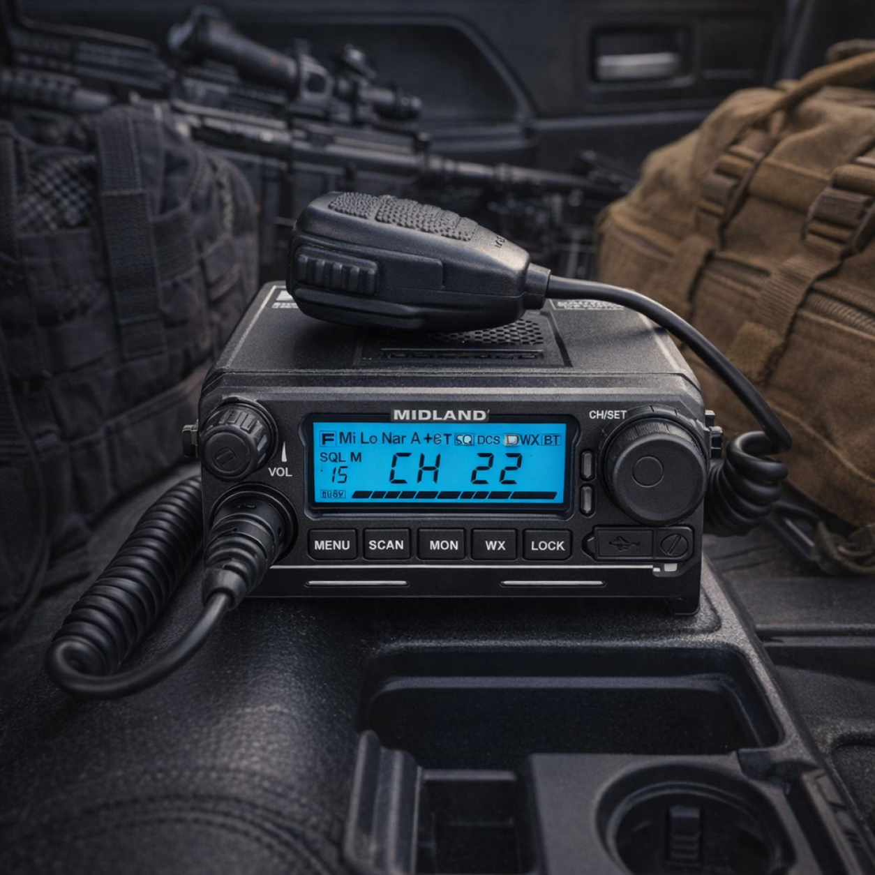 Created illustration of Midland MXT500 50W IP66 MicroMobile GMRS Two-Way Radio
