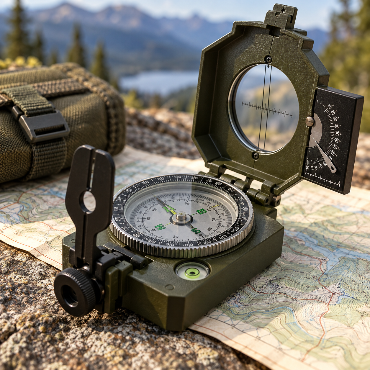 Created illustration of Eyeskey Military Sighting Compass with Inclinometer
