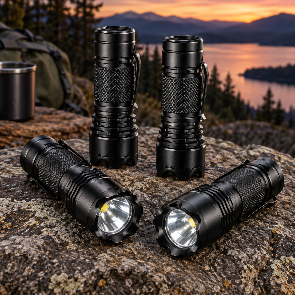 Created illustration of JARDLITE LED Emergency Handheld Flashlights, Four-Pack