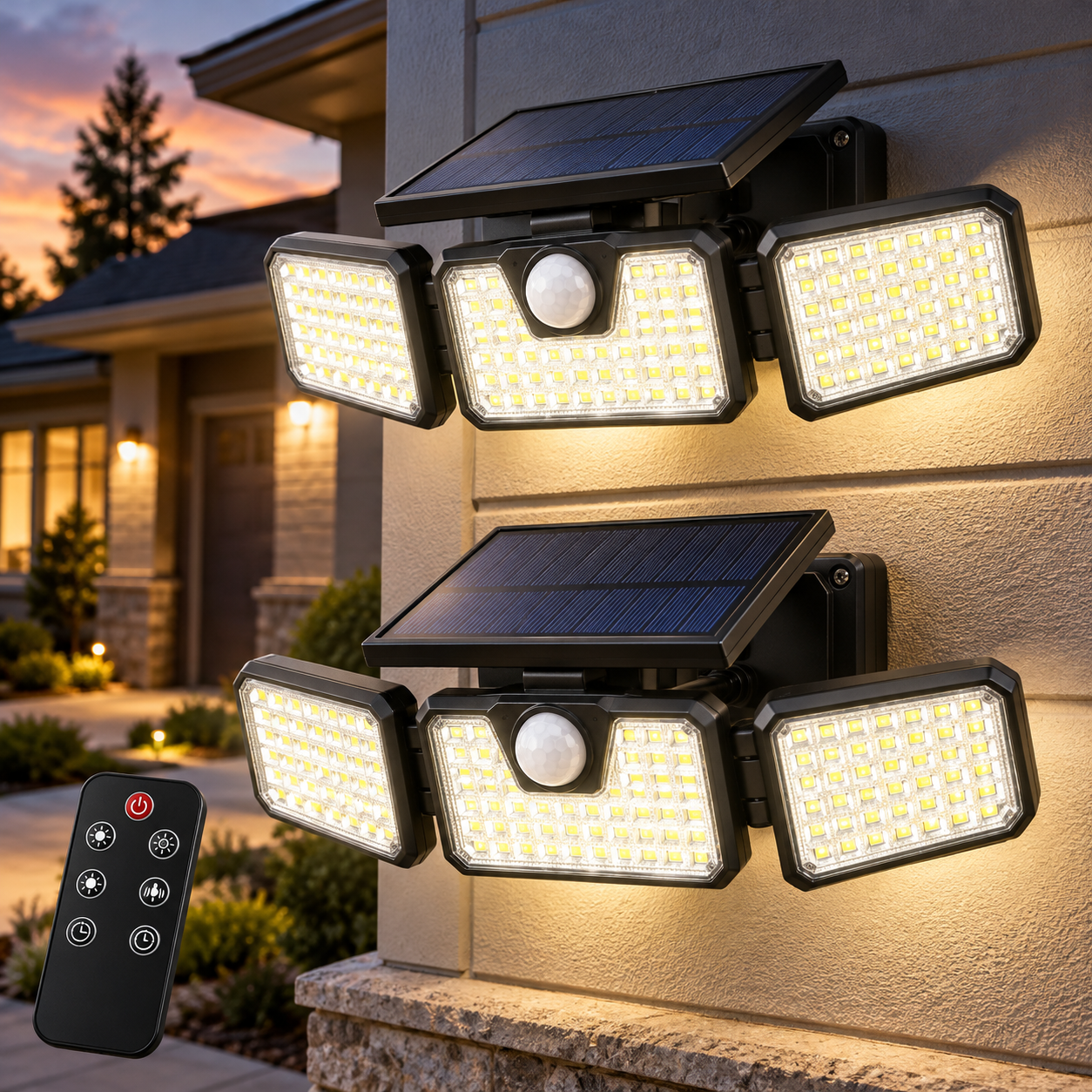 Created illustration of Tuffenough 2500LM Solar Motion Security Lights, Two-Pack