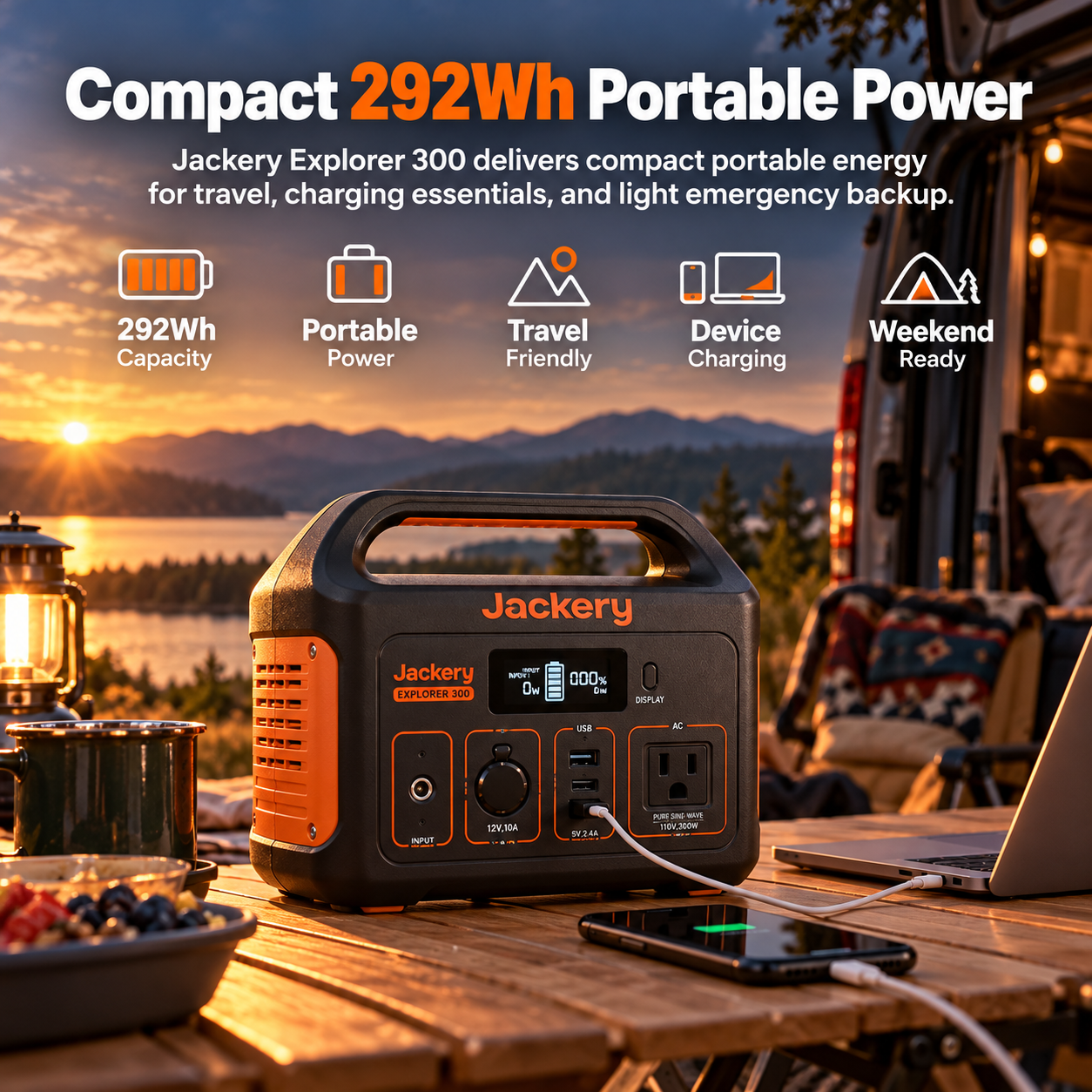 Created illustration of Jackery Explorer 300 Portable Power Station