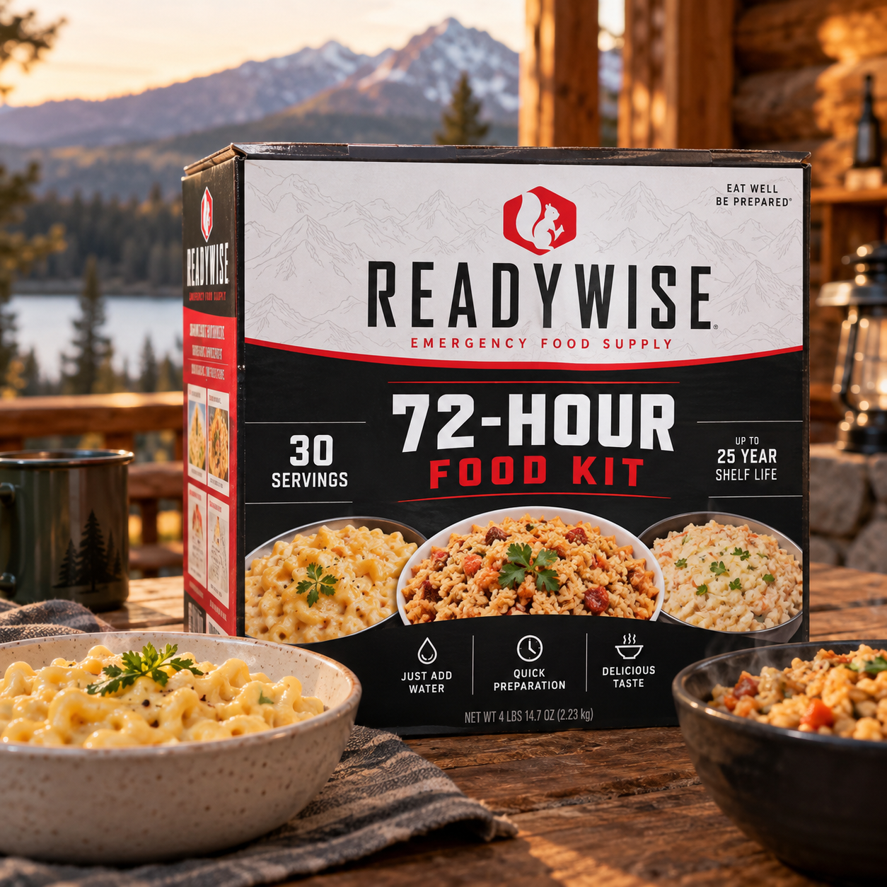 Created illustration of ReadyWise 72-Hour Emergency Food Kit, 30 Servings