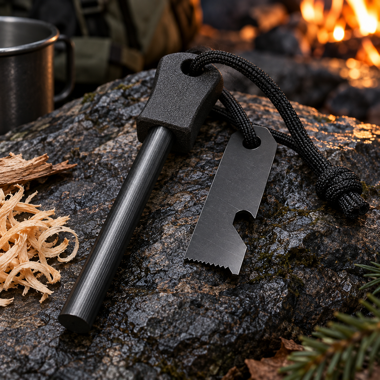 Created illustration of bayite 4-Inch Ferro Rod Fire Starter Kit
