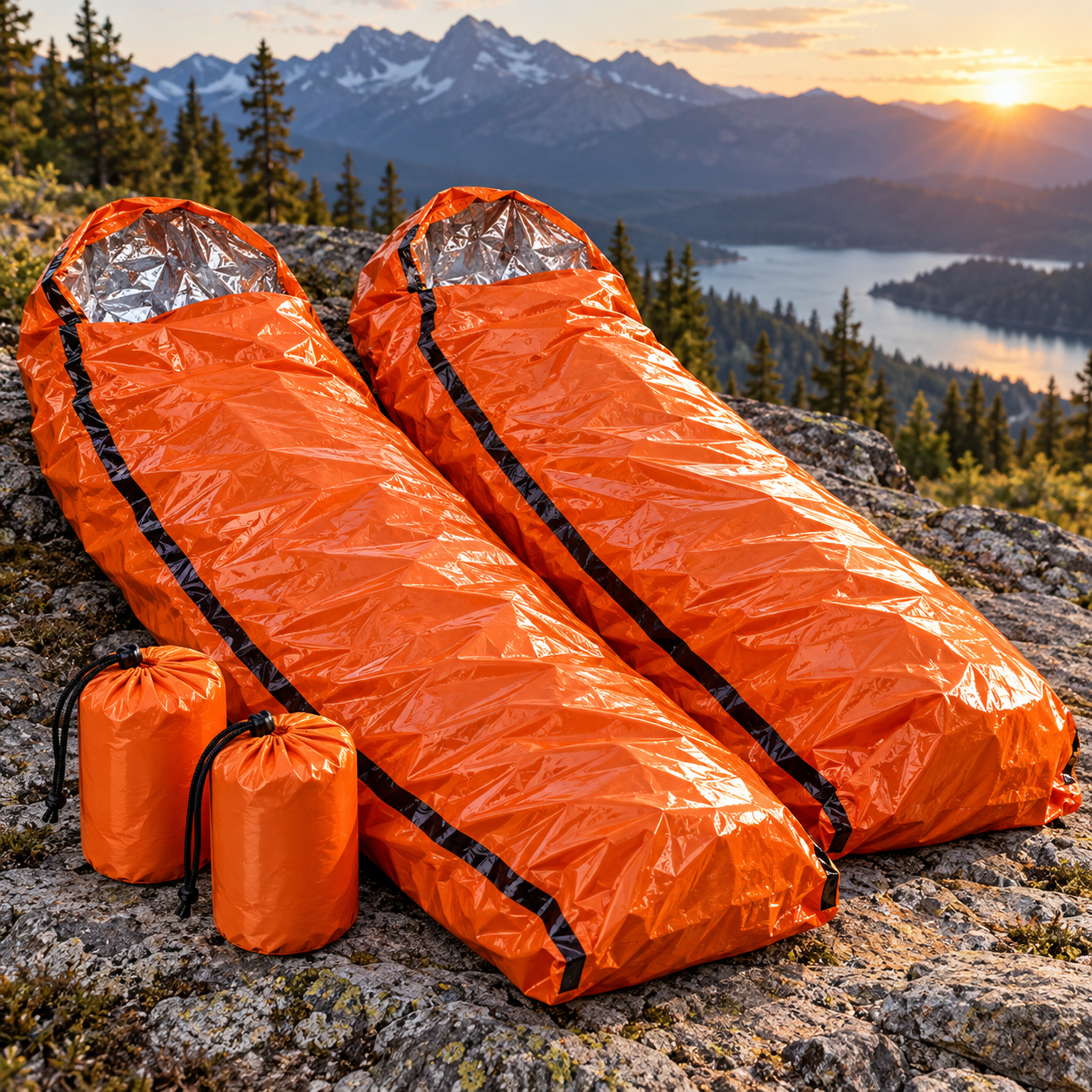 Created illustration of Two-Pack Reflective Emergency Sleeping Bags