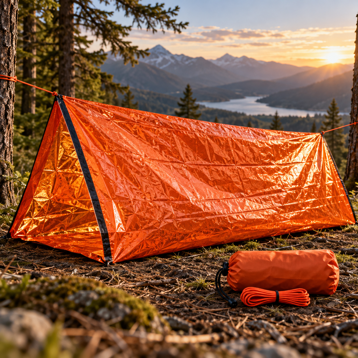 Created illustration of Don't Die In The Woods HeatFlex Emergency Survival Tent