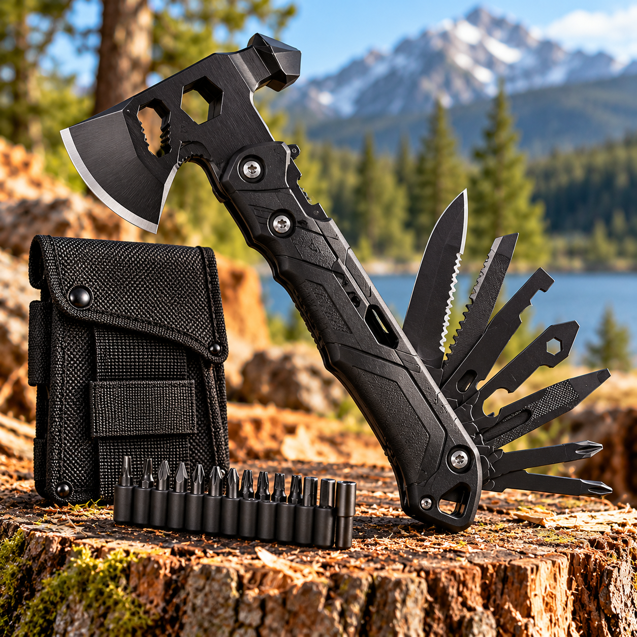Created illustration of GIRIAITUS 16-in-1 Camping Multitool