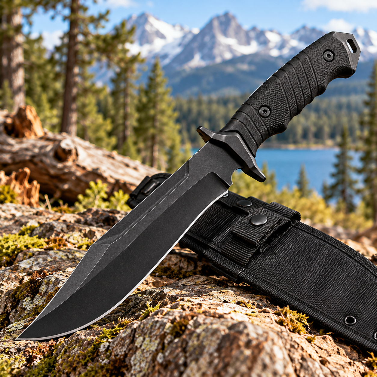 Created illustration of FLISSA 15-Inch Full-Tang Survival Bowie Knife