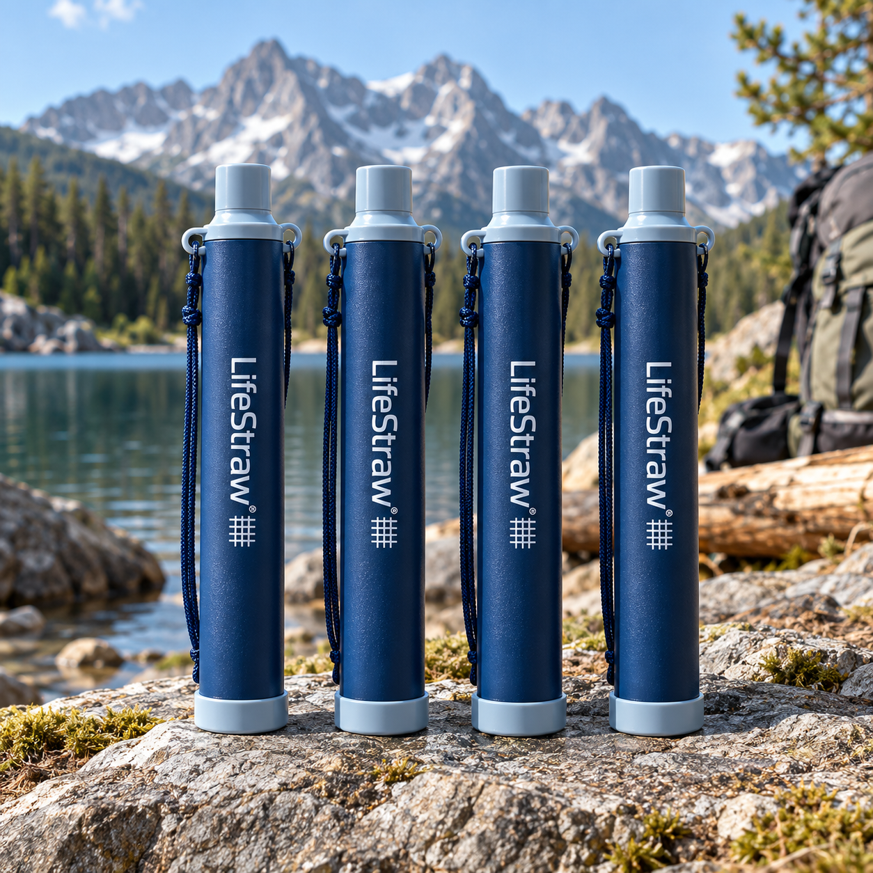 Created illustration of LifeStraw Personal Water Filters, Navy, Four-Pack