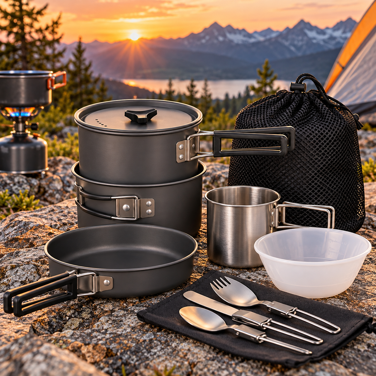 Created illustration of MalloMe Camping Cookware Mess Kit